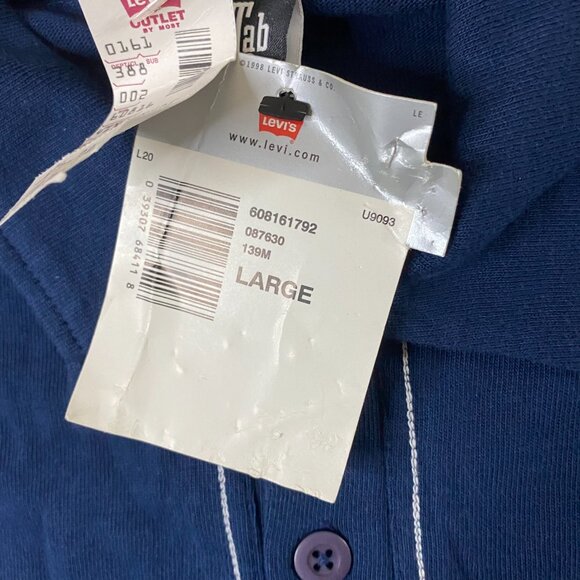 Lot Of 2 NWT Vintage Levis Silvertab Button Up Polo Shirt Short Sleeve Striped L - Picture 10 of 16